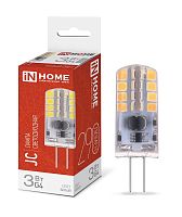 Лампа светодиодная LED-JC 3Вт 12В 4000К нейтр. бел. G4 290лм IN HOME 4690612036021