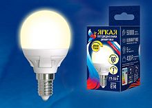 Лампа светодиодная Uniel Яркая Dim E14 7Вт 3000K LED-G45 7W/3000K/E14/FR/DIM PLP01WH картон