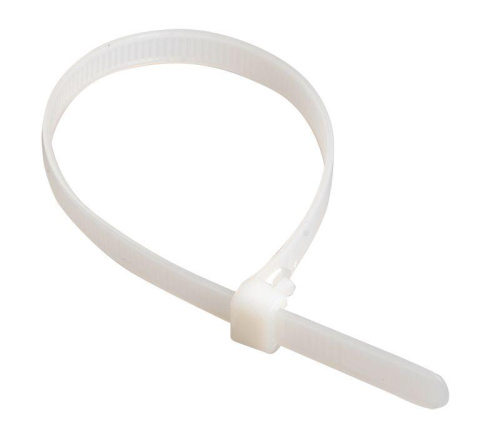 Хомут кабельный 7.5х300 бел. многоразовый (уп.100шт) IEK UHH50-7-300-100