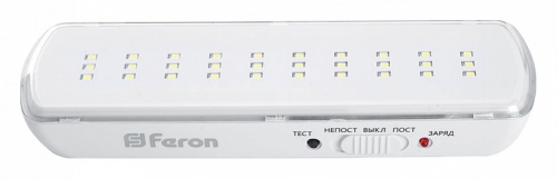 Светильник аккумуляторный Feron 41532 EM110 2W 6400K IP20 акк 3,6V/400mAh/никель-кадмиевый