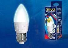 Лампа светодиодная Uniel Яркая Dim E27 7Вт 4000K LED-C37 7W/4000K/E27/FR/DIM PLP01WH картон
