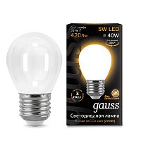 Лампа светодиодная Gauss 105202105 LED Filament Globe OPAL E27 5W 2700K