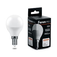 Лампа светодиодная Feron.PRO 38067 LB-1406 E14 6W 6400K