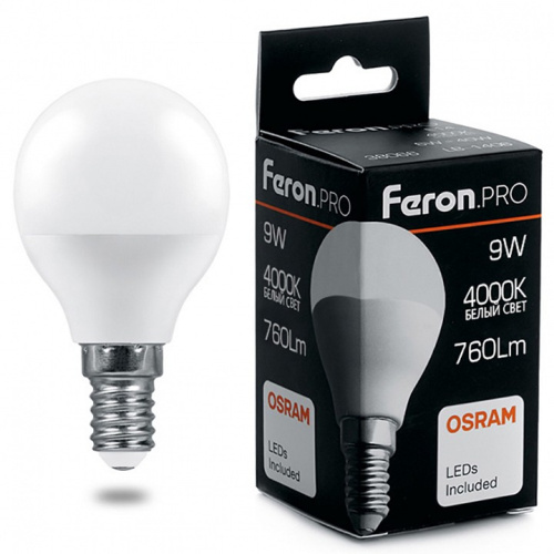 Лампа светодиодная Feron.PRO 38078 LB-1409 E14 9Вт 4000K