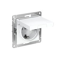 Розетка AtlasDesign 16А IP20 с заземл. защ. шторки с крышкой быстрозажим. клем. механизм бел. SE ATN000146S