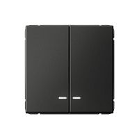 Выключатель 2-кл. ArtGallery (сх. 5а) 10AX с подсветкой быстрозажим. клем. механизм базальт SE GAL001453S