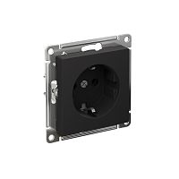 Розетка AtlasDesign 16А с заземл. быстрозажим. клем. механизм карбон SE ATN001043S