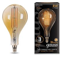 Лампа светодиодная Gauss 149802008 Vintage Filament E27 8Вт 2400K A160 Golden