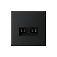 Розетка компьютерная 2-м ArtGallery RJ45 + RJ45 кат.5E механизм карбон SE GAL001085